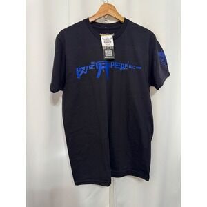 We The People Holsters Mens T-Shirt Black Blue Graphic Defend the 2nd Medium NWT